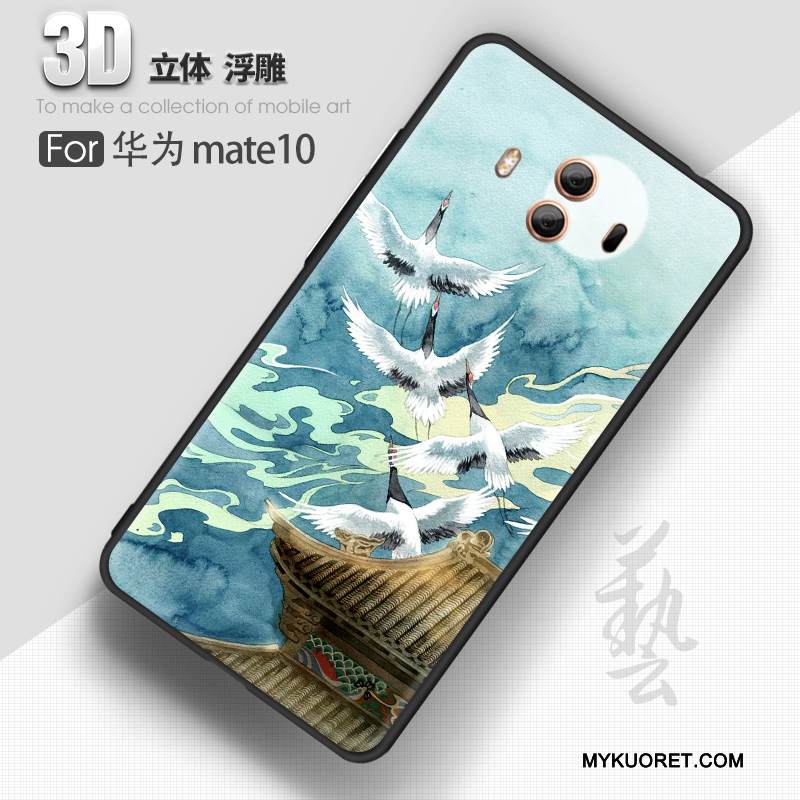 Kuori Huawei Mate 10 Kohokuviointi Pesty Suede Puhelimen Kuoret, Kotelo Huawei Mate 10 Silikoni Ohut Ultra