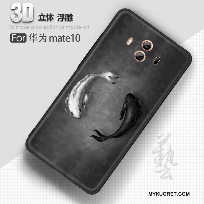 Kuori Huawei Mate 10 Kohokuviointi Pesty Suede Puhelimen Kuoret, Kotelo Huawei Mate 10 Silikoni Ohut Ultra