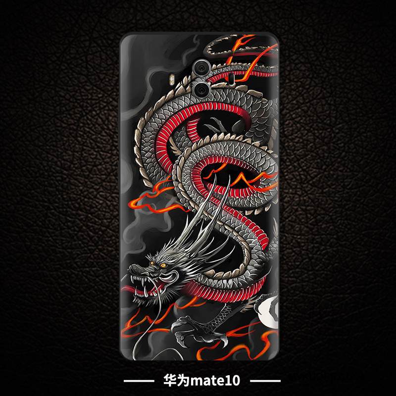 Kuori Huawei Mate 10 Kohokuviointi Puhelimen Kuoret Ulotteinen, Kotelo Huawei Mate 10 Laukut Murtumaton Musta