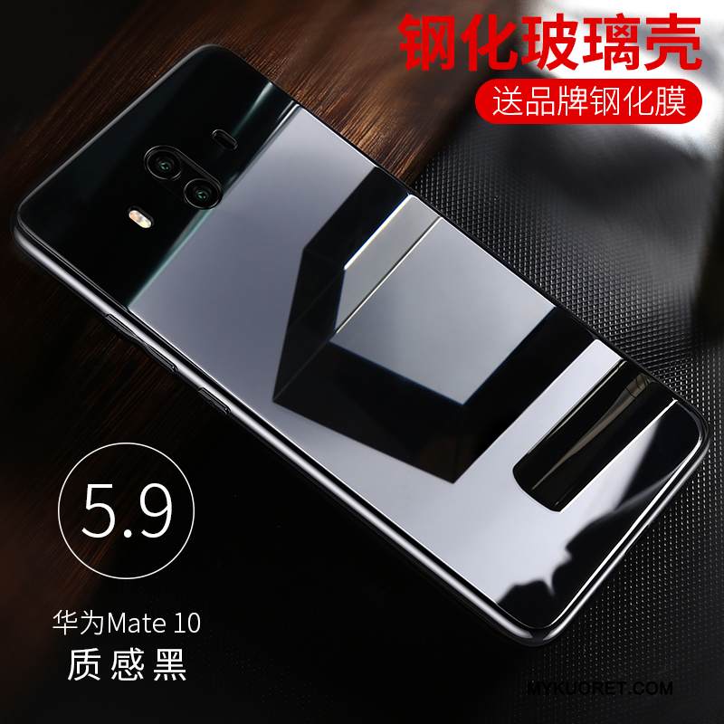 Kuori Huawei Mate 10 Laukut Lasi Punainen, Kotelo Huawei Mate 10 Suojaus Murtumaton Kova