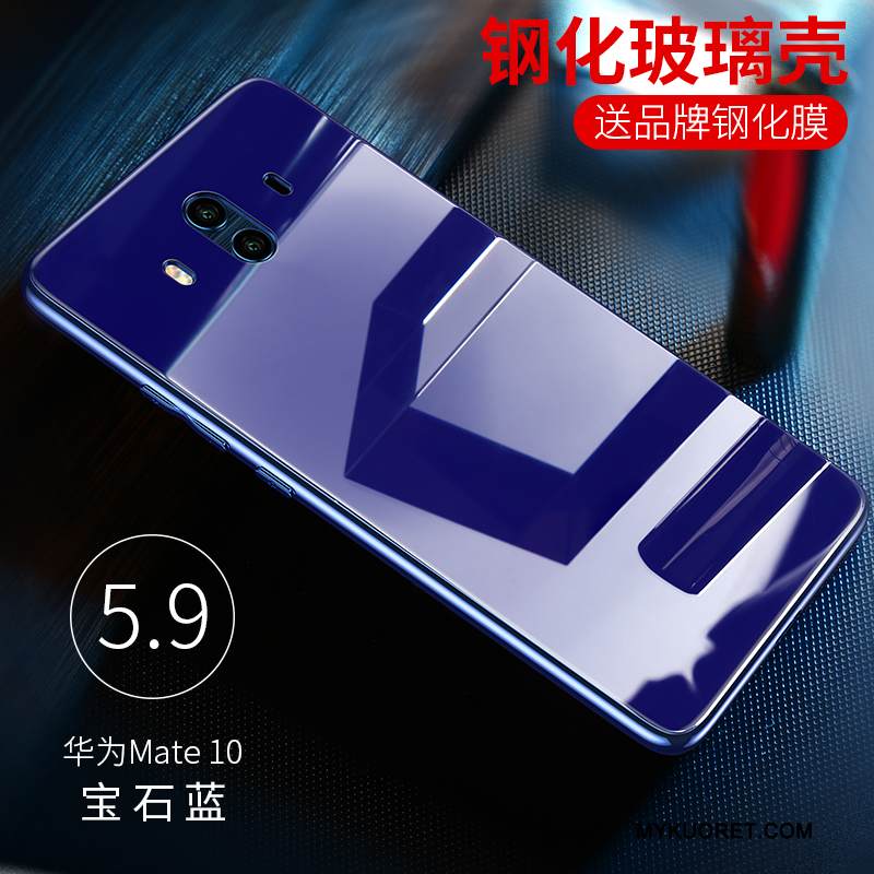 Kuori Huawei Mate 10 Laukut Lasi Punainen, Kotelo Huawei Mate 10 Suojaus Murtumaton Kova