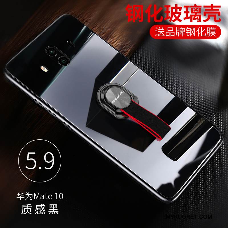 Kuori Huawei Mate 10 Laukut Lasi Punainen, Kotelo Huawei Mate 10 Suojaus Murtumaton Kova