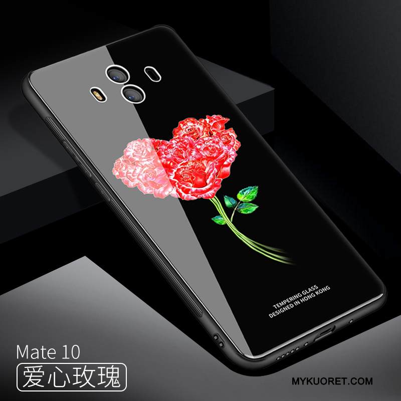 Kuori Huawei Mate 10 Laukut Murtumaton Puhelimen Kuoret, Kotelo Huawei Mate 10 Suojaus Lasi Punainen