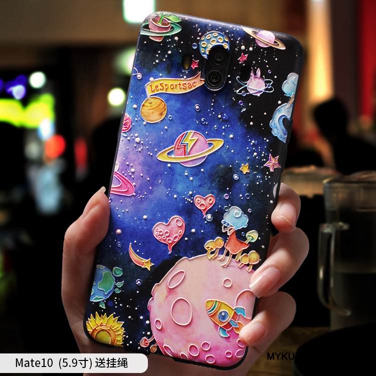 Kuori Huawei Mate 10 Laukut Puhelimen Kuoret Trendi, Kotelo Huawei Mate 10 Pehmeä Neste Violetti Persoonallisuus