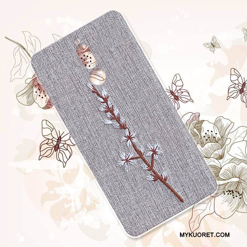 Kuori Huawei Mate 10 Lite Laukut Kirjonta Murtumaton, Kotelo Huawei Mate 10 Lite Silikoni Musta Kukka