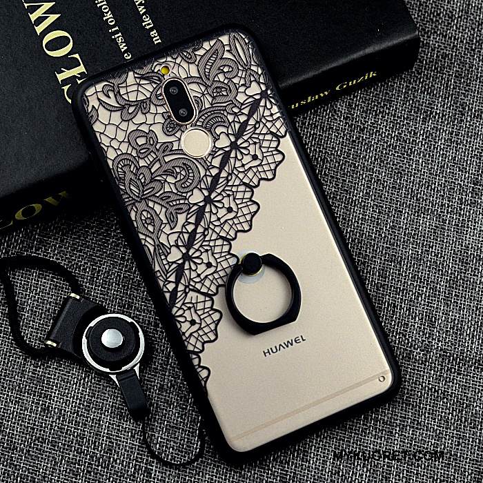 Kuori Huawei Mate 10 Lite Laukut Ripustettavat Koristeet Rengas, Kotelo Huawei Mate 10 Lite Silikoni Musta Trendi