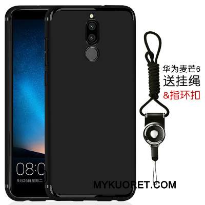 Kuori Huawei Mate 10 Lite Laukut Yksinkertainen Pesty Suede, Kotelo Huawei Mate 10 Lite Silikoni Ultra Musta
