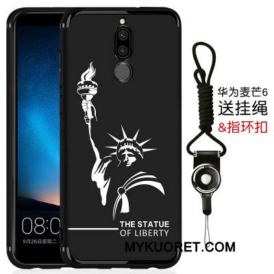 Kuori Huawei Mate 10 Lite Laukut Yksinkertainen Pesty Suede, Kotelo Huawei Mate 10 Lite Silikoni Ultra Musta