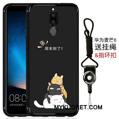 Kuori Huawei Mate 10 Lite Laukut Yksinkertainen Pesty Suede, Kotelo Huawei Mate 10 Lite Silikoni Ultra Musta