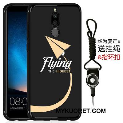 Kuori Huawei Mate 10 Lite Laukut Yksinkertainen Pesty Suede, Kotelo Huawei Mate 10 Lite Silikoni Ultra Musta
