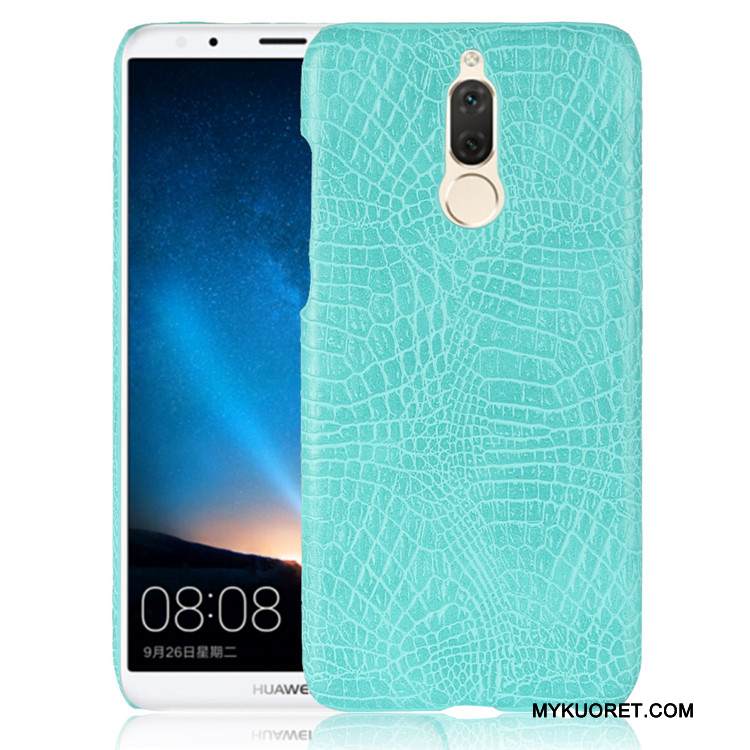 Kuori Huawei Mate 10 Lite Nahka Oranssi Kukkakuvio, Kotelo Huawei Mate 10 Lite Vuosikerta Puhelimen Kuoret Kova