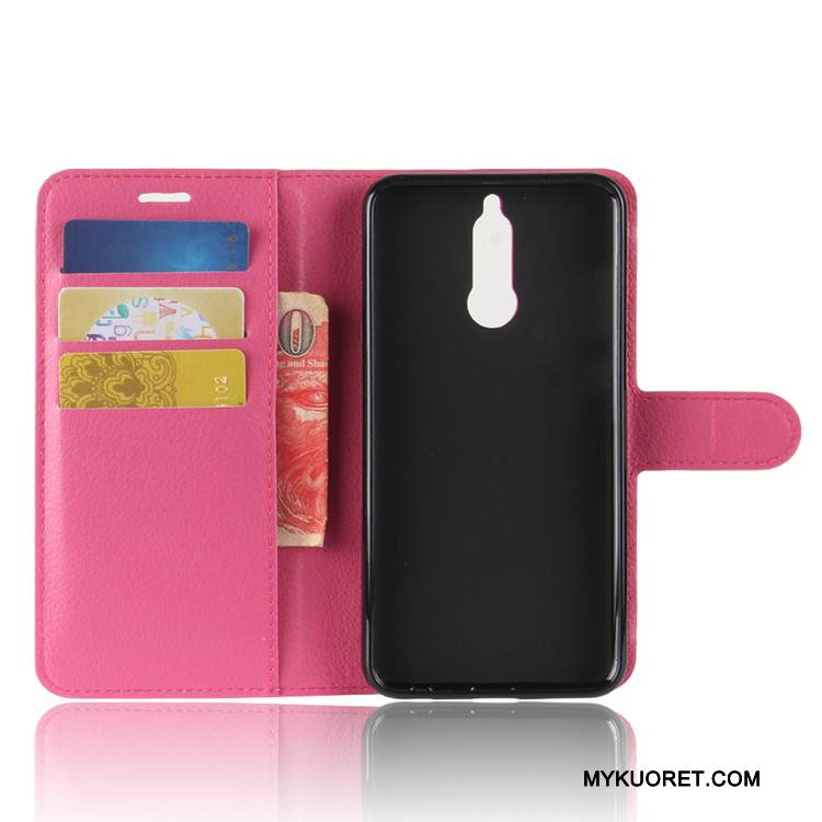 Kuori Huawei Mate 10 Lite Nahka Puhelimen Kuoret Musta, Kotelo Huawei Mate 10 Lite Kortti