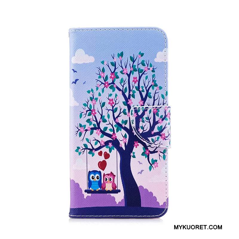 Kuori Huawei Mate 10 Lite Nahka Violetti Puhelimen Kuoret, Kotelo Huawei Mate 10 Lite Suojaus Nuoret