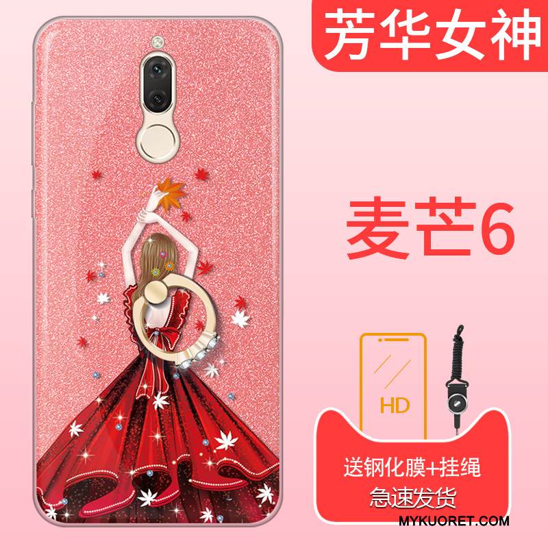 Kuori Huawei Mate 10 Lite Pehmeä Neste Jauhe Persoonallisuus, Kotelo Huawei Mate 10 Lite Laukut Punainen Kirkas