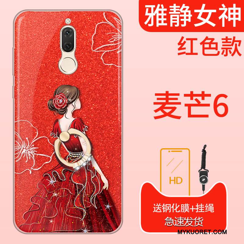 Kuori Huawei Mate 10 Lite Pehmeä Neste Jauhe Persoonallisuus, Kotelo Huawei Mate 10 Lite Laukut Punainen Kirkas