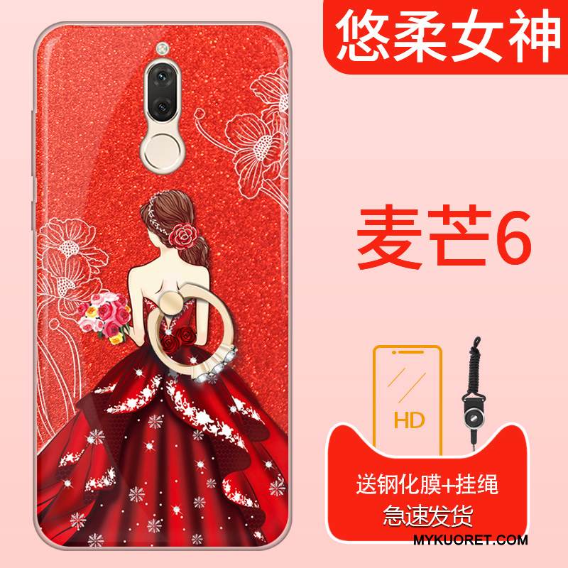 Kuori Huawei Mate 10 Lite Pehmeä Neste Jauhe Persoonallisuus, Kotelo Huawei Mate 10 Lite Laukut Punainen Kirkas