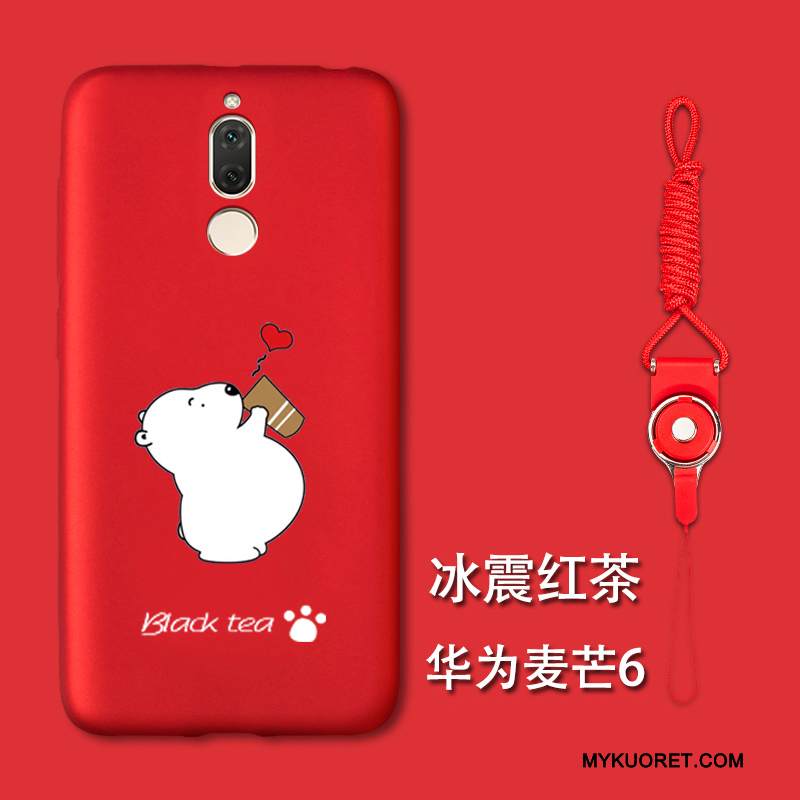 Kuori Huawei Mate 10 Lite Pehmeä Neste Persoonallisuus Punainen, Kotelo Huawei Mate 10 Lite Suojaus Puhelimen Kuoret Pesty Suede