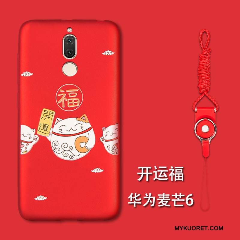 Kuori Huawei Mate 10 Lite Pehmeä Neste Persoonallisuus Punainen, Kotelo Huawei Mate 10 Lite Suojaus Puhelimen Kuoret Pesty Suede