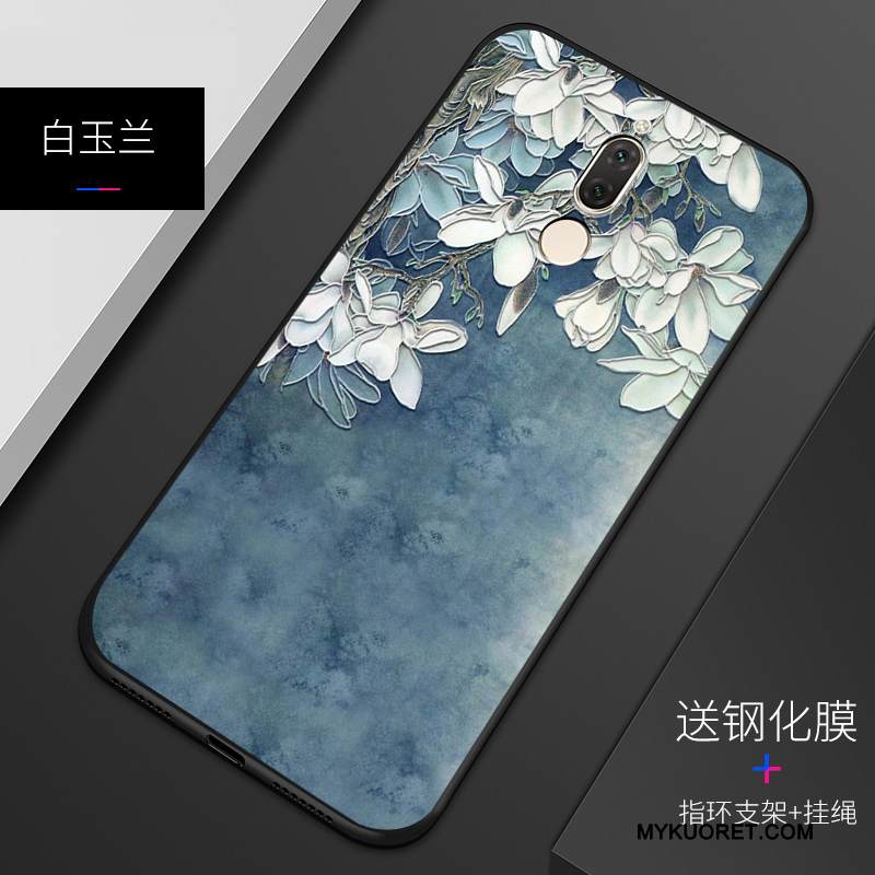 Kuori Huawei Mate 10 Lite Pehmeä Neste Puhelimen Kuoret Murtumaton, Kotelo Huawei Mate 10 Lite Kohokuviointi Muokata Valkoinen