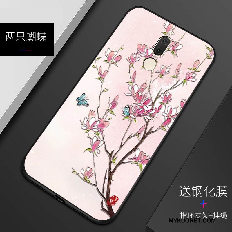 Kuori Huawei Mate 10 Lite Pehmeä Neste Puhelimen Kuoret Murtumaton, Kotelo Huawei Mate 10 Lite Kohokuviointi Muokata Valkoinen