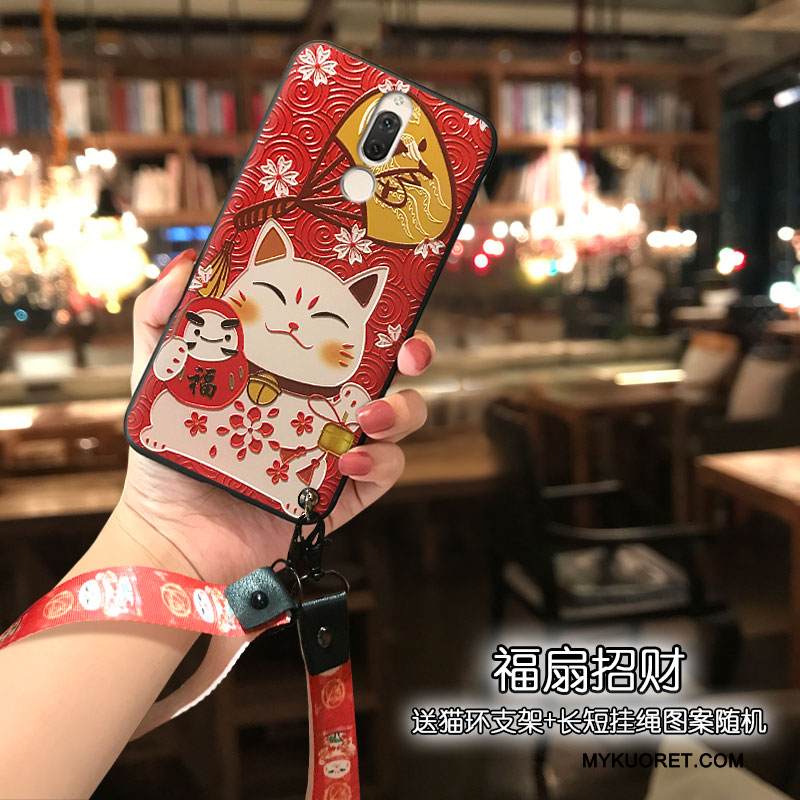 Kuori Huawei Mate 10 Lite Sarjakuva Persoonallisuus Puhelimen Kuoret, Kotelo Huawei Mate 10 Lite Silikoni Pitkä Kissa