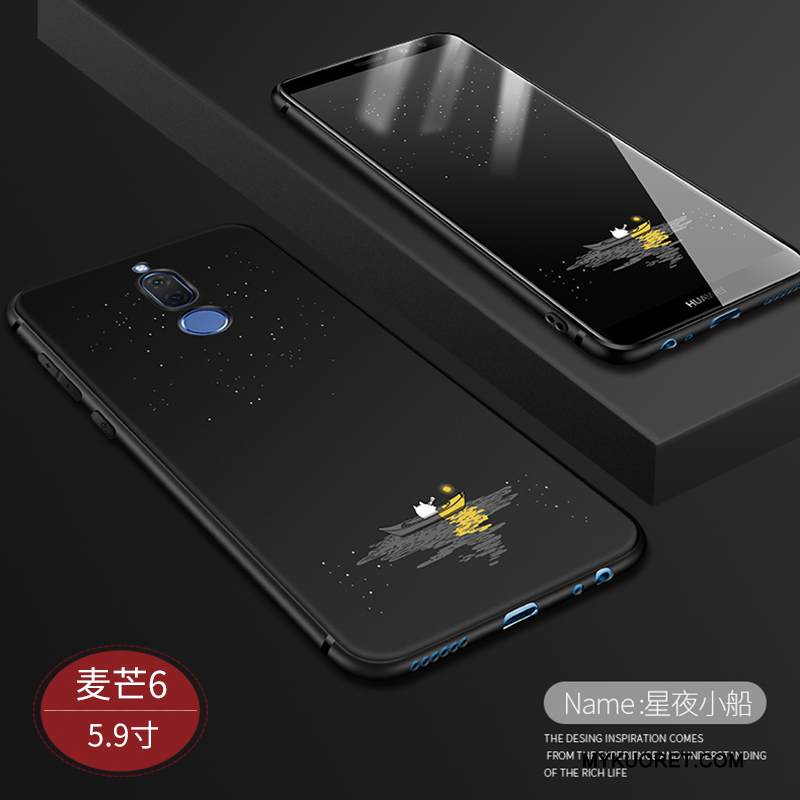 Kuori Huawei Mate 10 Lite Silikoni Pesty Suede Puhelimen Kuoret, Kotelo Huawei Mate 10 Lite Suojaus Tide-brändi Musta