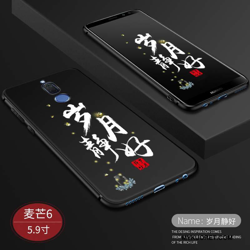 Kuori Huawei Mate 10 Lite Silikoni Pesty Suede Puhelimen Kuoret, Kotelo Huawei Mate 10 Lite Suojaus Tide-brändi Musta