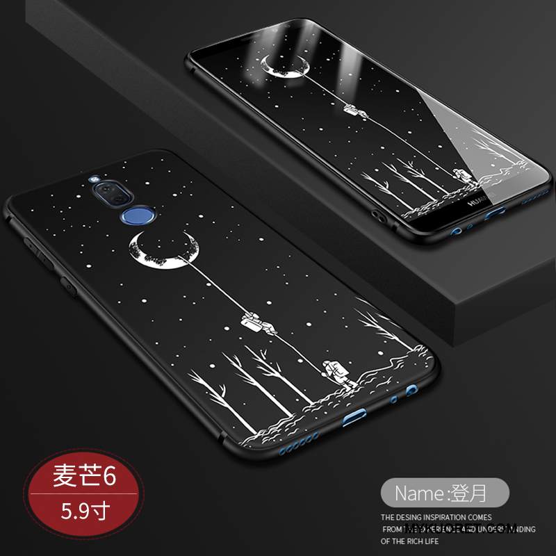 Kuori Huawei Mate 10 Lite Silikoni Pesty Suede Puhelimen Kuoret, Kotelo Huawei Mate 10 Lite Suojaus Tide-brändi Musta