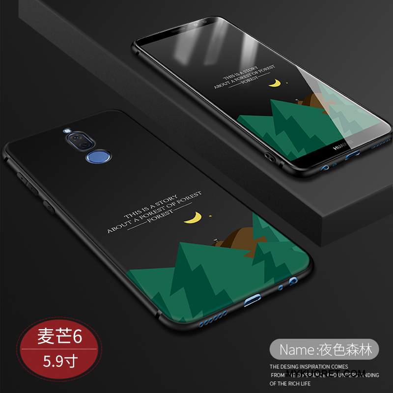 Kuori Huawei Mate 10 Lite Silikoni Pesty Suede Puhelimen Kuoret, Kotelo Huawei Mate 10 Lite Suojaus Tide-brändi Musta