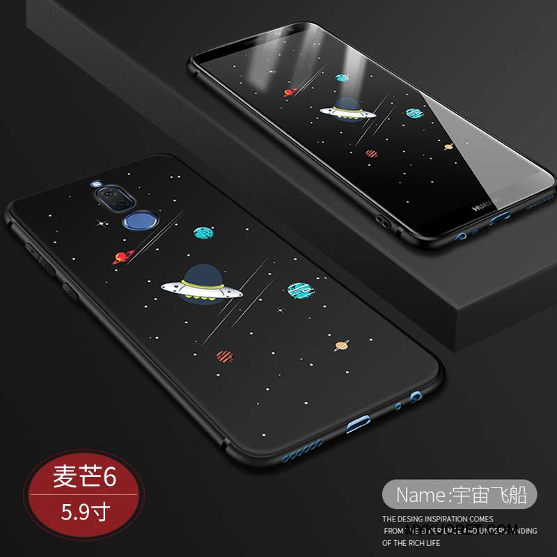 Kuori Huawei Mate 10 Lite Silikoni Pesty Suede Puhelimen Kuoret, Kotelo Huawei Mate 10 Lite Suojaus Tide-brändi Musta