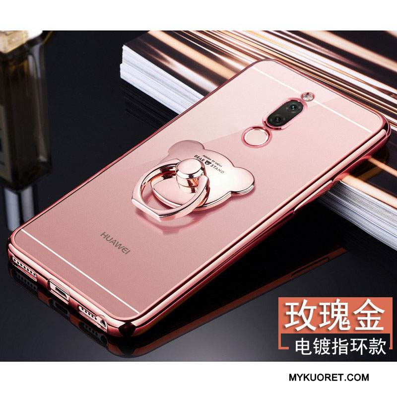 Kuori Huawei Mate 10 Lite Suojaus Rengas Läpinäkyvä, Kotelo Huawei Mate 10 Lite Silikoni Murtumaton Musta