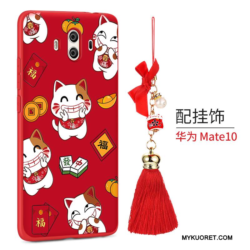 Kuori Huawei Mate 10 Luova Koira Punainen, Kotelo Huawei Mate 10 Puhelimen Kuoret Persoonallisuus