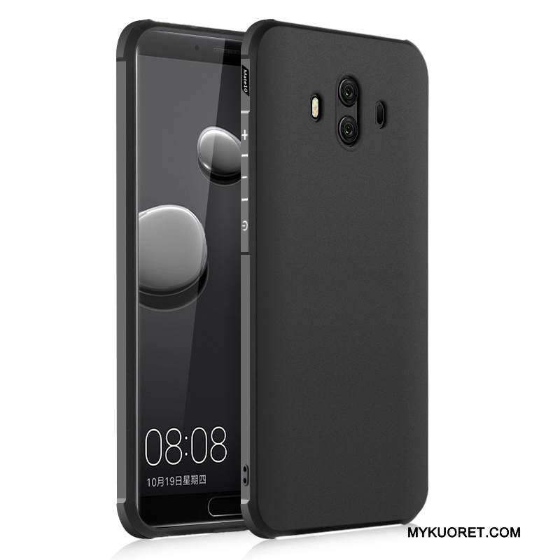 Kuori Huawei Mate 10 Luova Murtumaton Pesty Suede, Kotelo Huawei Mate 10 Silikoni Musta Puhelimen Kuoret