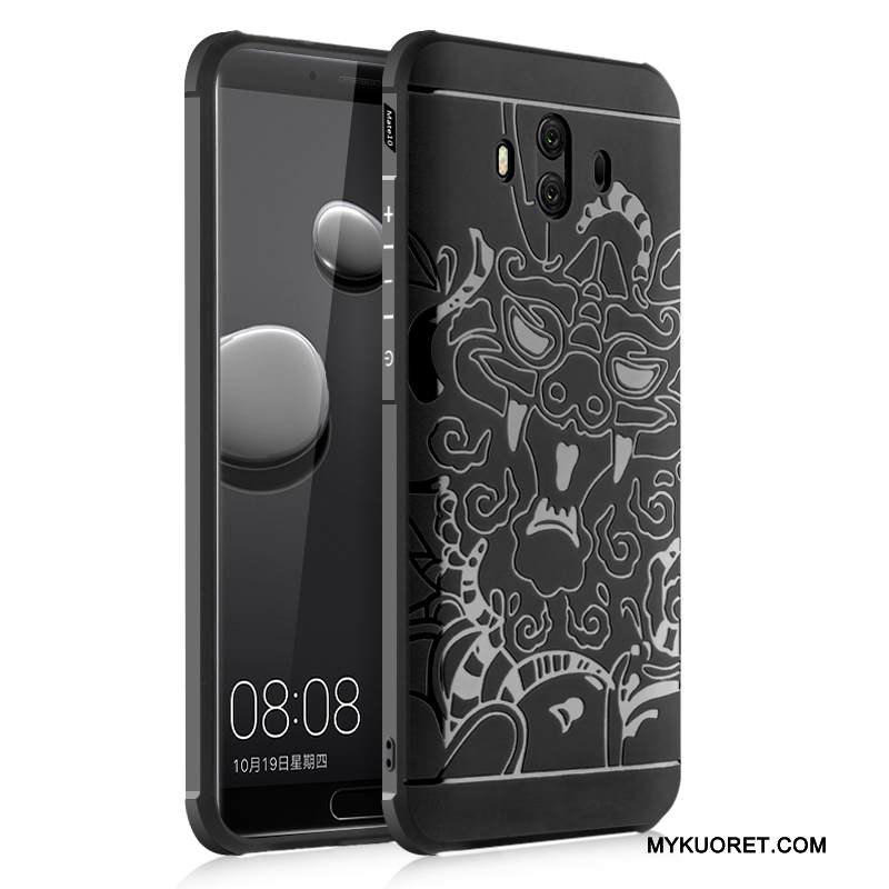 Kuori Huawei Mate 10 Luova Murtumaton Pesty Suede, Kotelo Huawei Mate 10 Silikoni Musta Puhelimen Kuoret