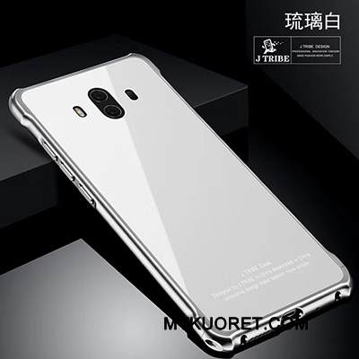 Kuori Huawei Mate 10 Metalli Puhelimen Kuoret Kolme Puolustusta, Kotelo Huawei Mate 10 Suojaus Kehys Punainen