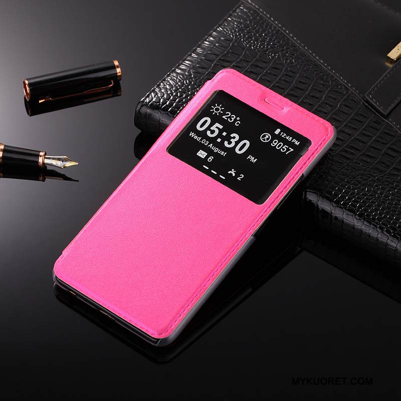 Kuori Huawei Mate 10 Nahka Avaa Ikkuna Puhelimen Kuoret, Kotelo Huawei Mate 10 Kuoret Musta Murtumaton