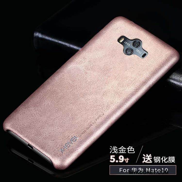 Kuori Huawei Mate 10 Nahka Murtumaton Musta, Kotelo Huawei Mate 10 Suojaus Puhelimen Kuoret Liiketoiminta