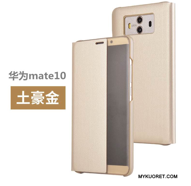 Kuori Huawei Mate 10 Nahka Musta Puhelimen Kuoret, Kotelo Huawei Mate 10 Suojaus