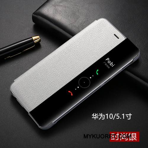 Kuori Huawei Mate 10 Nahka Puhelimen Kuoret Murtumaton, Kotelo Huawei Mate 10 Suojaus Musta