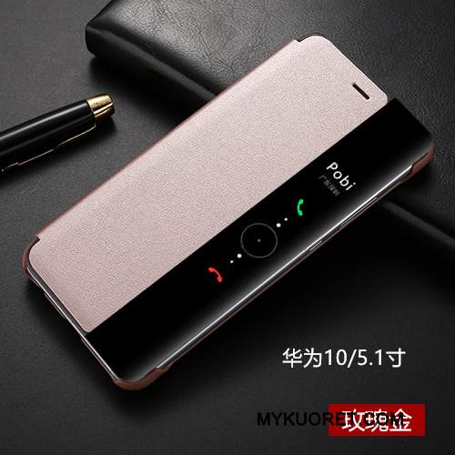 Kuori Huawei Mate 10 Nahka Puhelimen Kuoret Murtumaton, Kotelo Huawei Mate 10 Suojaus Musta