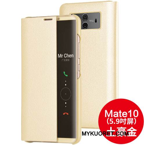 Kuori Huawei Mate 10 Nahka Puhelimen Kuoret Musta, Kotelo Huawei Mate 10 Suojaus