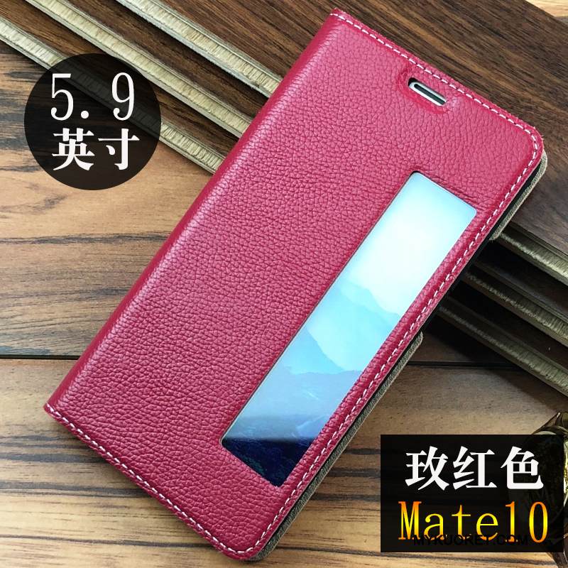 Kuori Huawei Mate 10 Nahka Vihreä Murtumaton, Kotelo Huawei Mate 10 Kuoret Sininen Puhelimen Kuoret