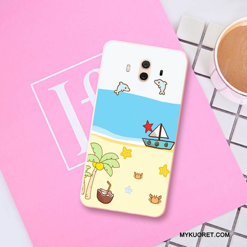 Kuori Huawei Mate 10 Pehmeä Neste Kustannukset Puhelimen Kuoret, Kotelo Huawei Mate 10 Kohokuviointi Keltainen Pieni