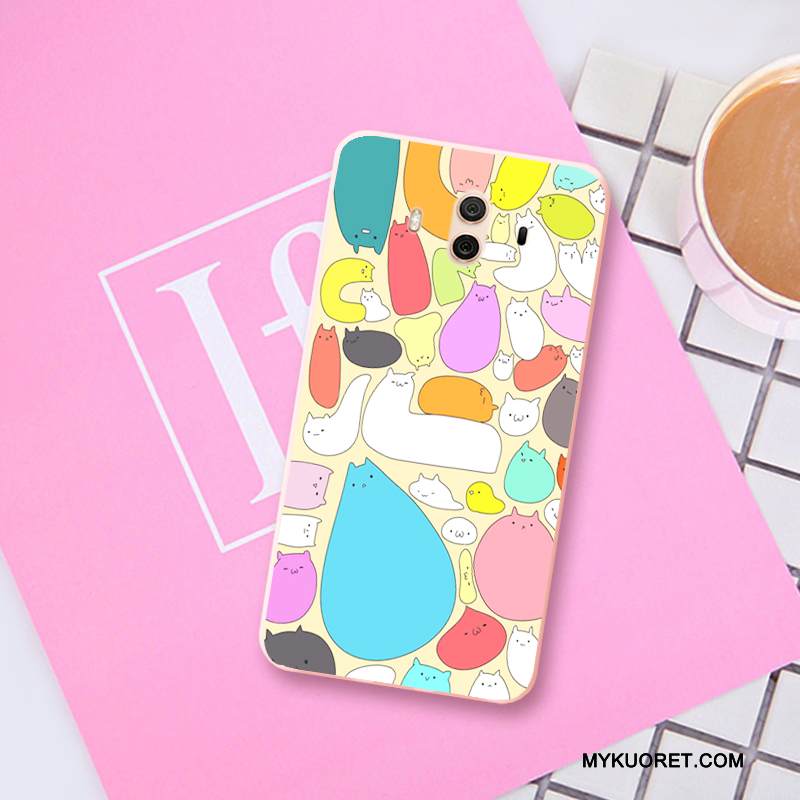 Kuori Huawei Mate 10 Pehmeä Neste Kustannukset Puhelimen Kuoret, Kotelo Huawei Mate 10 Kohokuviointi Keltainen Pieni