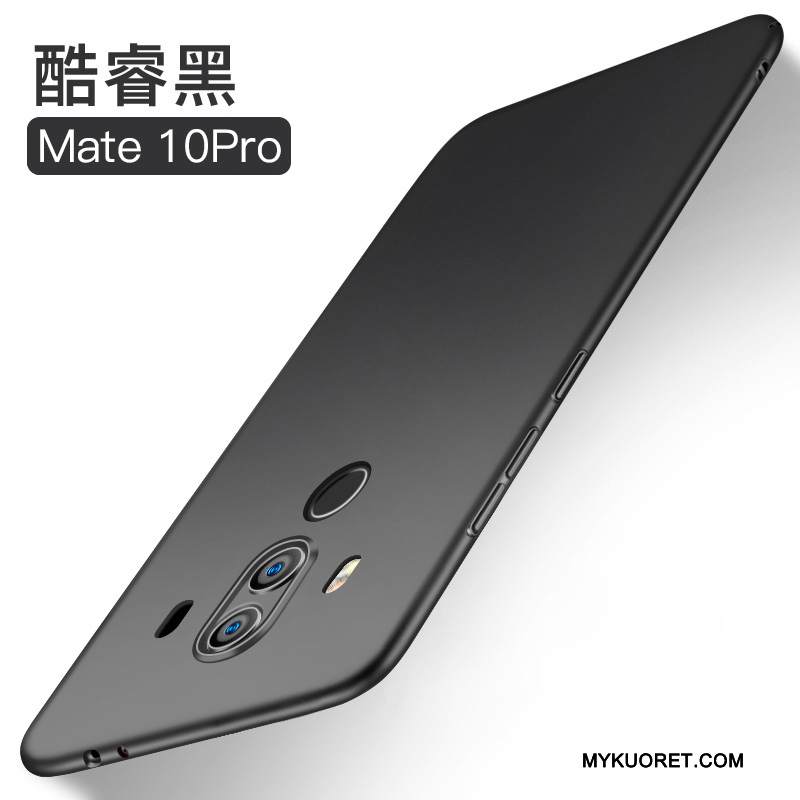 Kuori Huawei Mate 10 Pro Laukut Pesty Suede Musta, Kotelo Huawei Mate 10 Pro Suojaus Kova Murtumaton