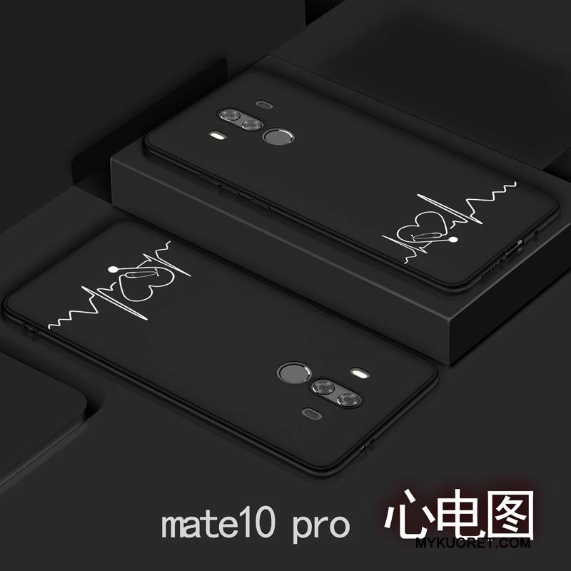 Kuori Huawei Mate 10 Pro Laukut Yksinkertainen Puhelimen Kuoret, Kotelo Huawei Mate 10 Pro Pehmeä Neste Pesty Suede Musta