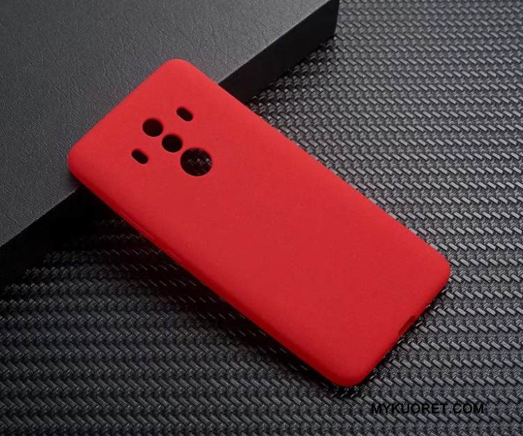 Kuori Huawei Mate 10 Pro Luova Viini Punainen Musta, Kotelo Huawei Mate 10 Pro Silikoni Pesty Suede Yksinkertainen