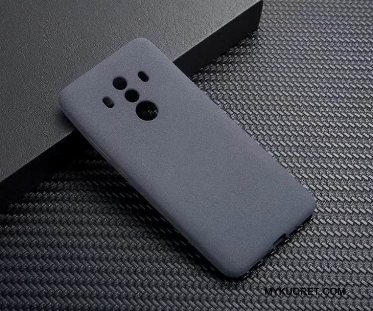 Kuori Huawei Mate 10 Pro Luova Viini Punainen Musta, Kotelo Huawei Mate 10 Pro Silikoni Pesty Suede Yksinkertainen