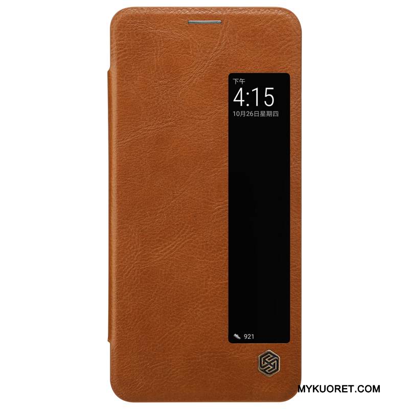 Kuori Huawei Mate 10 Pro Nahka Kulta Puhelimen Kuoret, Kotelo Huawei Mate 10 Pro Suojaus Viini Punainen Liiketoiminta