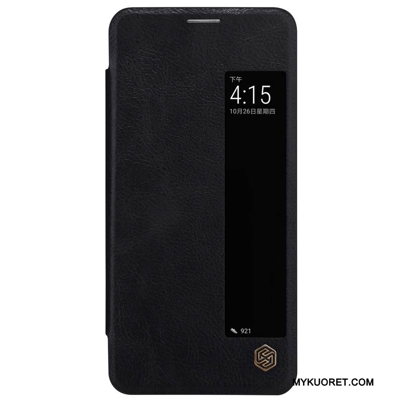 Kuori Huawei Mate 10 Pro Nahka Lisävarusteet Sininen, Kotelo Huawei Mate 10 Pro Suojaus Horrostila Herää